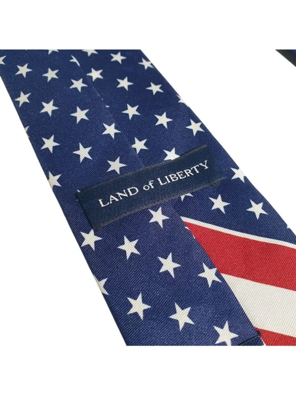 American Flag Stars Stripes Men Tie Patriotic Land Of Liberty Polyester Blue Red